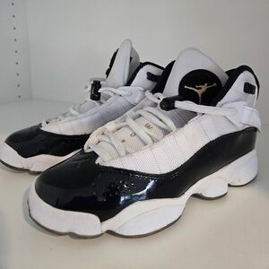 Nike Air Jordan | 6 Ring | Kids Retro Sneakers Black White Gold Size 4.5Y |